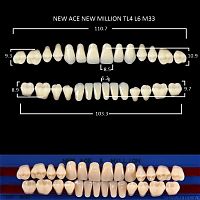 Зубы NEW ACE/NEW MILLION, цвет D2, фасон TL4/L6/M33, полный гарнитур, 28шт.