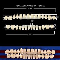 Зубы NEW ACE/NEW MILLION, цвет A3, фасон S4/L4/M32, полный гарнитур, 28шт.