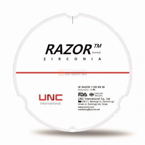 Диск циркониевый Razor 1100, размер 95х18мм, оттенок D3, однослойный