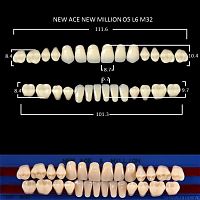 Зубы NEW ACE/NEW MILLION, цвет B1, фасон O5/L6/M32, полный гарнитур, 28шт.