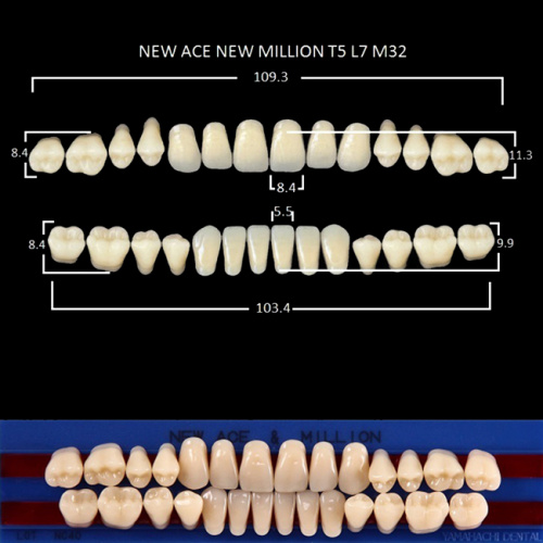 Зубы NEW ACE/NEW MILLION, цвет C1, фасон T5/L7/M32, полный гарнитур, 28шт.