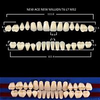 Зубы NEW ACE/NEW MILLION, цвет B2, фасон T6/L7/M32, полный гарнитур, 28шт.