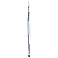 Резчик 07303 моделировочный зуботехнический двусторонний для работы с воском, ручка длиной 95 мм серебристая с рабочими частями AT1 A3, Evan B1