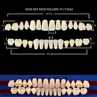 Зубы NEW ACE/NEW MILLION, цвет D2, фасон S7/L7/M34, полный гарнитур, 28шт.