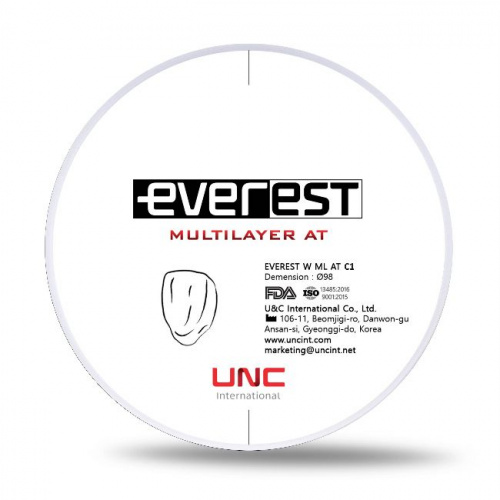 Диск циркониевый Everest Multilayer AT, размер 98х16 мм, оттенок C1, многослойный