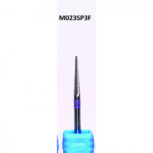 Бор ATRI ТВС M023SP3F, конус заостренный, 2,3мм, спиральная насечка, экстрамелкая абразивность, 1 шт