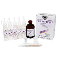 Пластмасса Re-Fine Bright Set 2 самотвердеющая (3 минуты), цвет A2, A3, A3.5, Clear, LF Pink, набор 5 х 50 г + 260 мл.