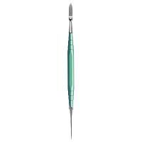 Резчик 07302 моделировочный зуботехнический двусторонний для работы с воском, ручка длиной 95 мм зеленая с рабочими частями Evan A1, E4