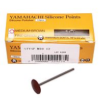 Силиконовый полир Yamahachi №10 для предварительной обработки сплавов и пластмасс, коричневый, 12шт.