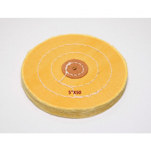 Круг полировочный для шлифмотора бязевый жёлтый Sheshan Brush, диаметр 5 дюймов, 50 слоёв, 1шт. 
