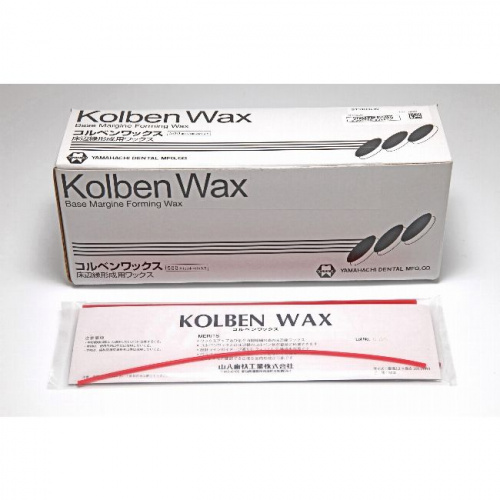 Воск для формирования краёв базиса Kolben Wax, упаковка - 500 прутков, YAMAHACHI (Япония)
