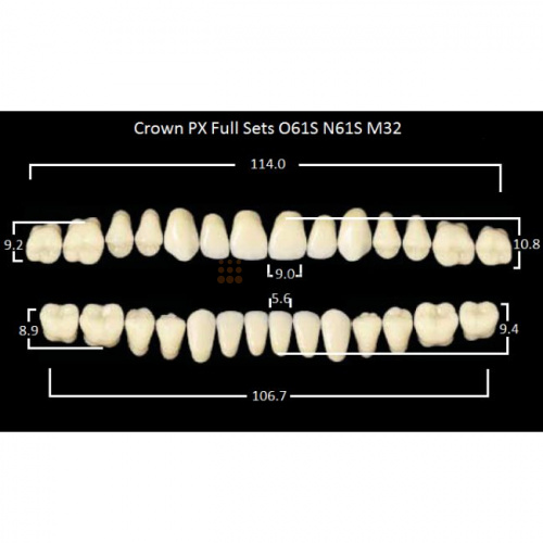 Зубы PX CROWN / EFUCERA, цвет B4, фасон O61S/N61S/32, полный гарнитур, 28шт. фото 2