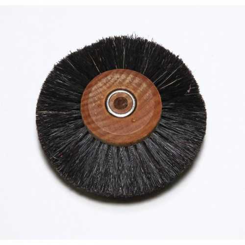 Щётка для шлифмотора натуральная чёрная жёсткая, 4-х рядная, диаметр 80мм (дерево), 1шт.
