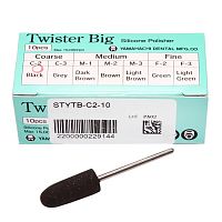 Силиконовый полир Twister Big  для грубой обработки композитов, coarse C-2, чёрный, 10 шт.