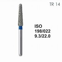 Бор алмазный MANI TR-14 по ISO 198, конус ,022 х 9.3 х 22.0 мм, зернистость S, 5 штук