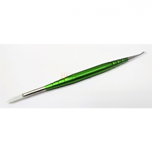 Резчик 07302 моделировочный зуботехнический двусторонний для работы с воском, ручка длиной 95 мм зеленая с рабочими частями A2, C2 фото 2