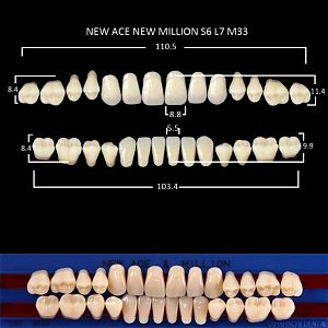 Зубы NEW ACE/NEW MILLION, цвет A3, фасон S6/L7/M32, полный гарнитур, 28шт.