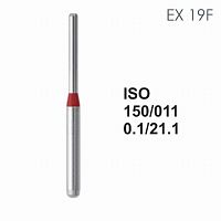 Бор алмазный MANI EX-19F по ISO 150, цилиндр ,011 х 0.1 х 21.1 мм, зернистость F, 5 штук