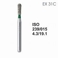 Бор алмазный MANI EX-31C по ISO 239, груша ,015 х 4.3 х 19.1 мм, зернистость C, 5 штук
