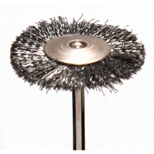 Щёточка зуботехническая Songjiang Sheshan, металлическая, серебристая, диаметр 25мм, 1шт.