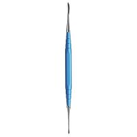 Резчик 07301 моделировочный зуботехнический двусторонний для работы с воском, ручка длиной 95 мм голубая с рабочими частями D3, D4